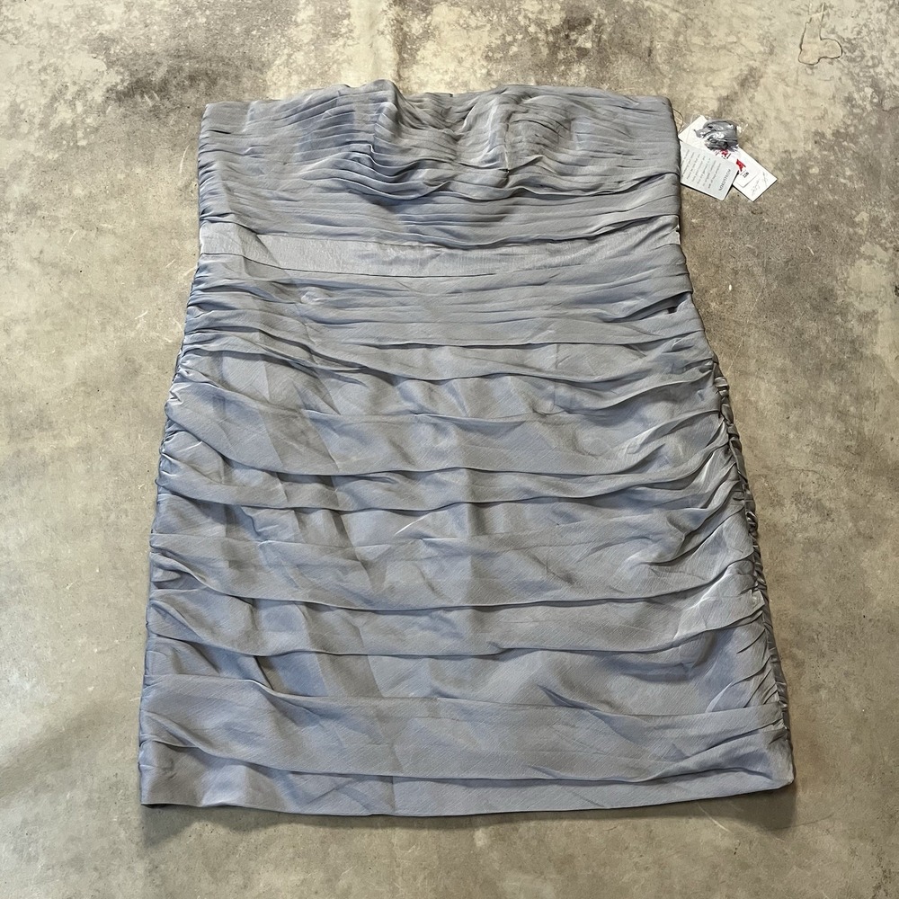 Monique Lhillier Dress Womens Size 22W Gun Silver Bridesmaid Short Cocktail